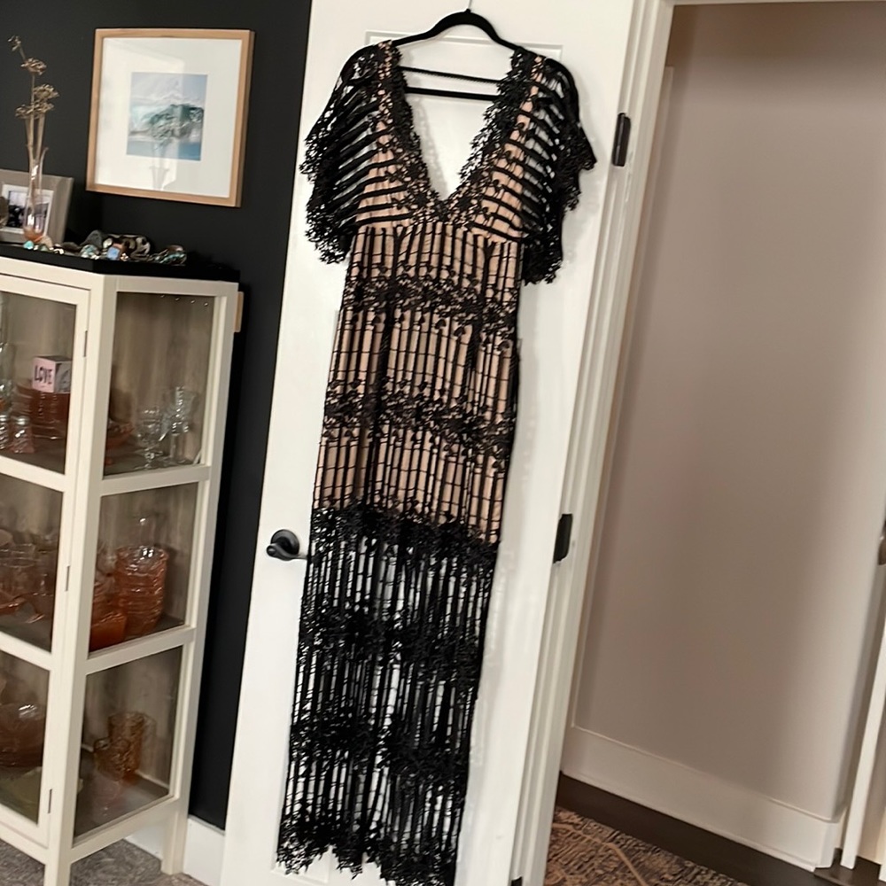 Free People Black Lace Dress Size 10